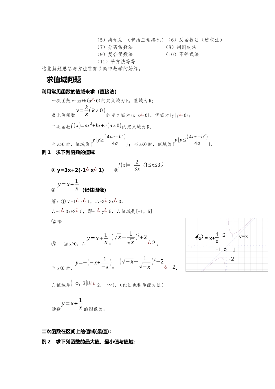 函数值域的求法大全_第2页