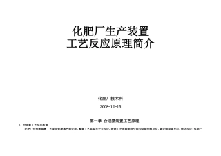 化肥厂工艺反应原理简介.