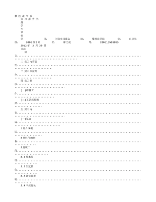 化肥厂实践报告