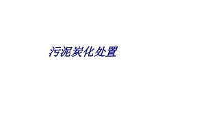 污泥炭化处置专题培训课件