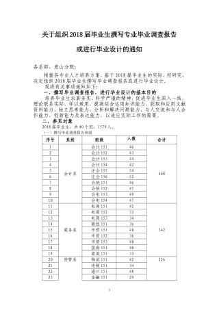关于组织2018届毕业生撰写毕业调查报告的通知
