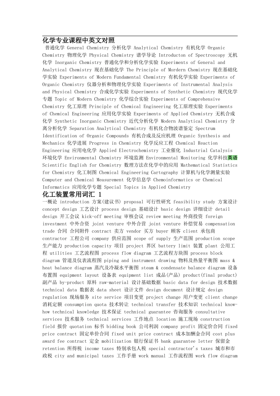 化工专业英语_第1页