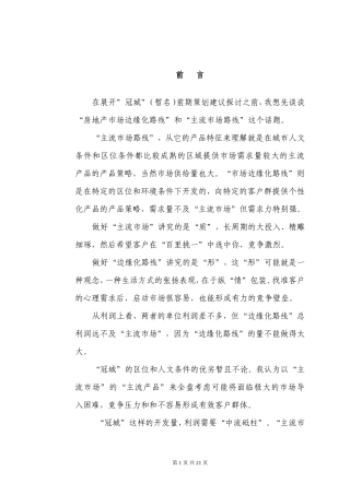 冠城前期策划