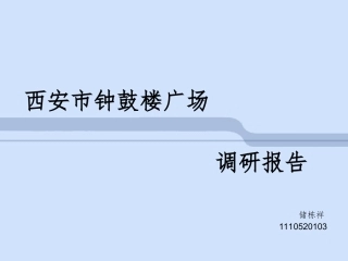 西安钟鼓楼广场调研报告