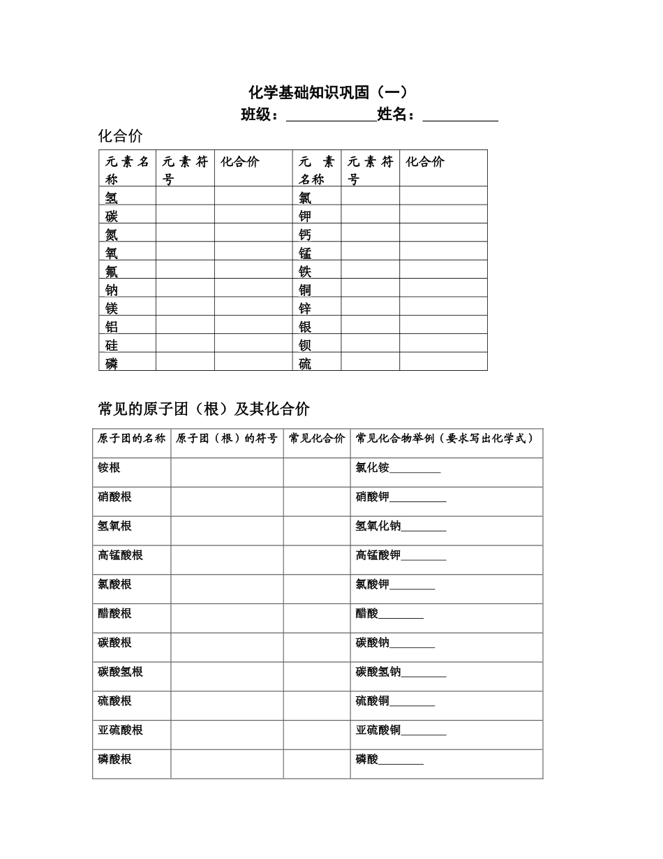 化学基础知识巩固1_第1页