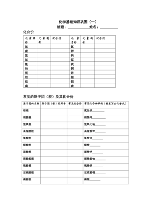 化学基础知识巩固1