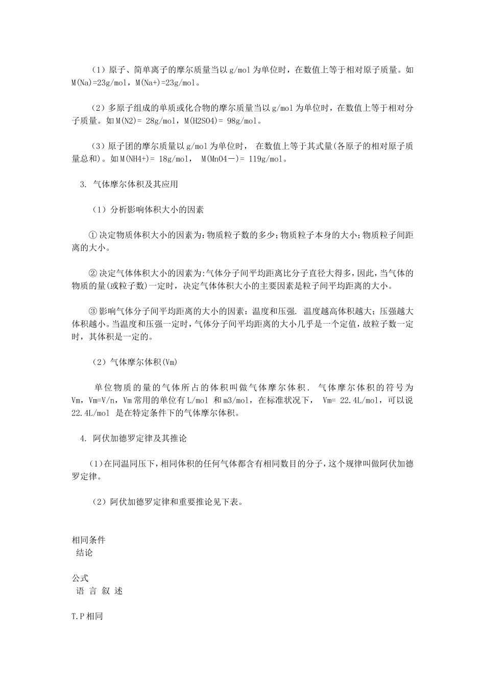 化学计量在实验中的应用复习要点(同名3235)_第2页