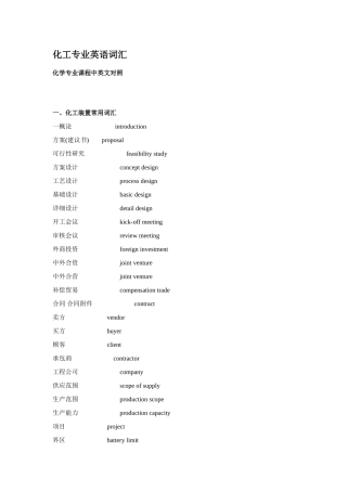 化工常用英语词汇