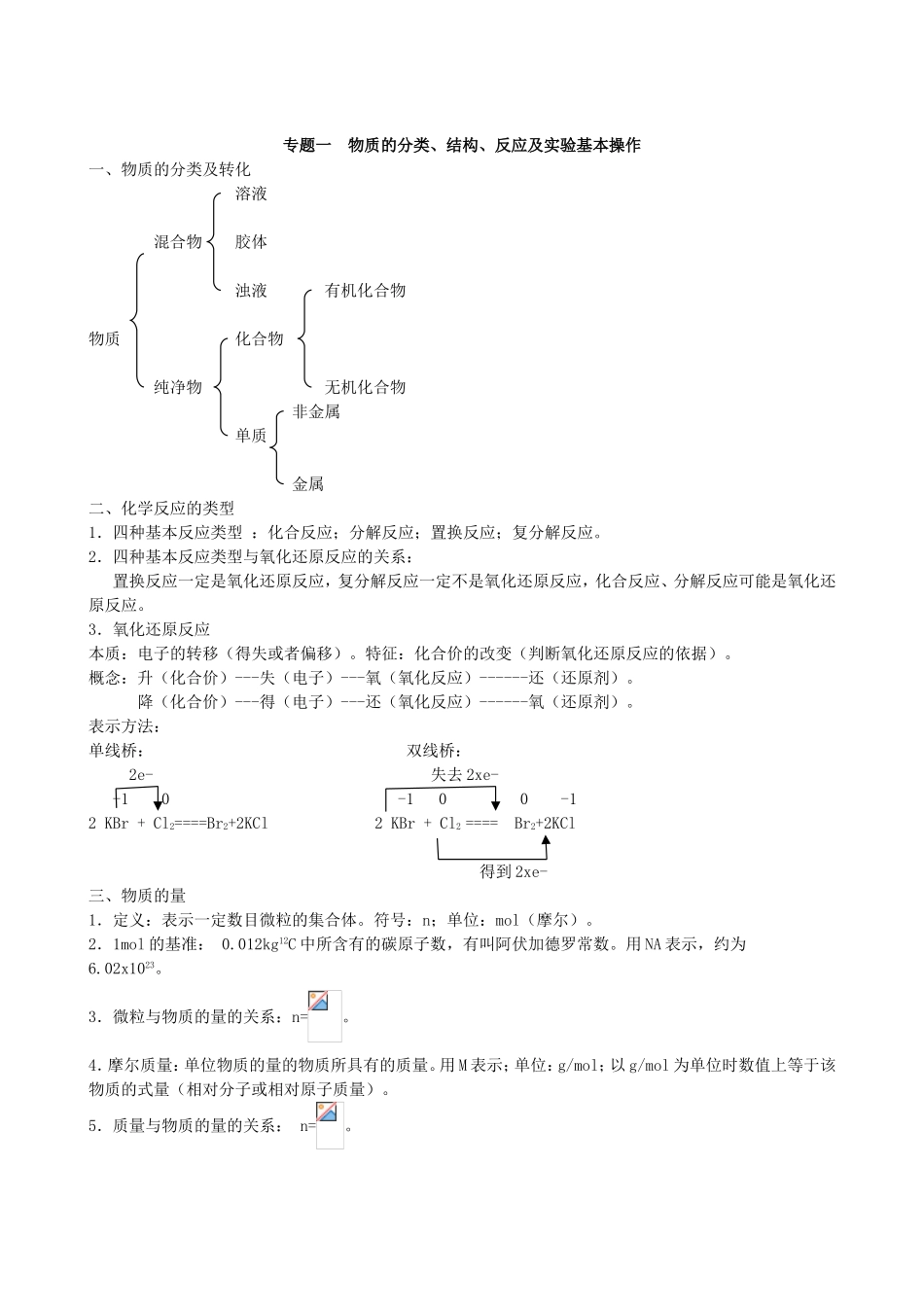 化学学业水平考试总复习全套资料_第1页