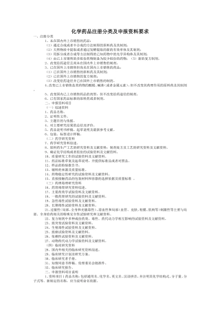 化学药品注册分类及申报资料要求