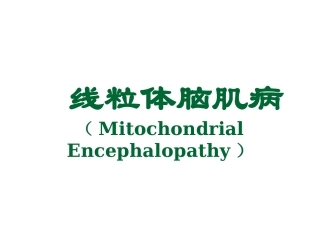 线粒体脑肌病