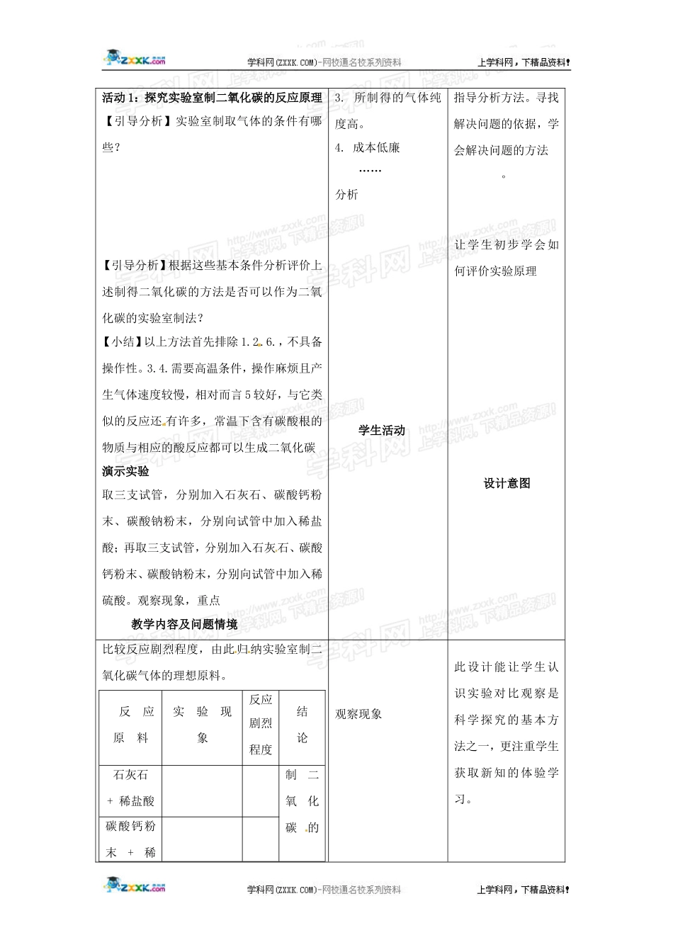 化学：2.2二氧化碳制取的研究教案(人教新课标版九年级上)_第2页