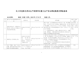 化工和危险化学品生产经营单位重大生产安全事故隐患对照检查表