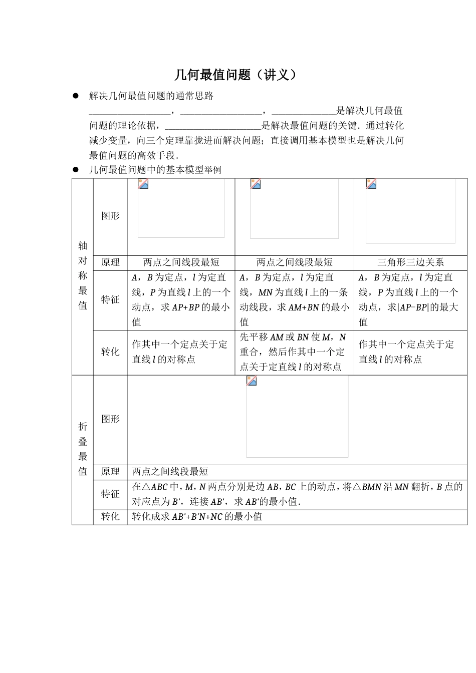 几何最值问题讲义_第1页