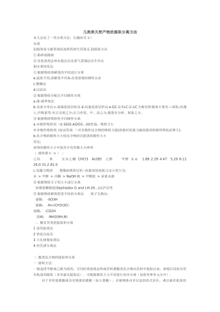 几类类天然产物的提取分离方法