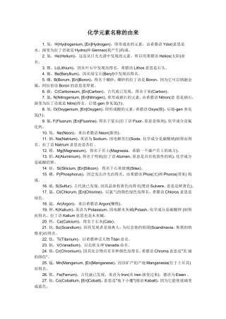 化学元素名称的由来