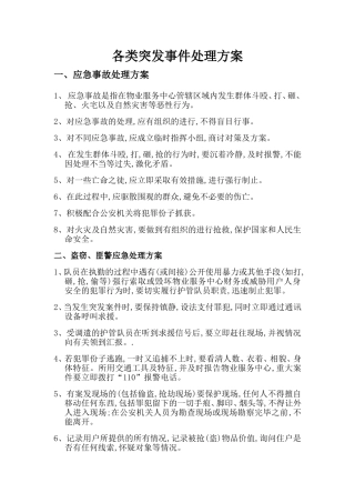 几类突发事件处理方案