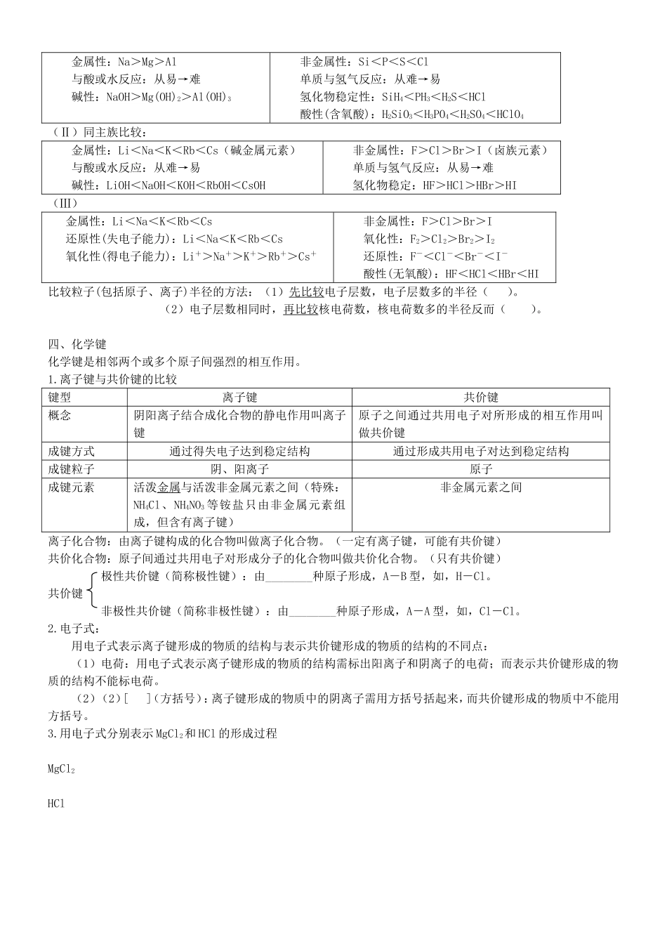 化学必修二-复习提纲(带填空-非常适合复习)_第3页