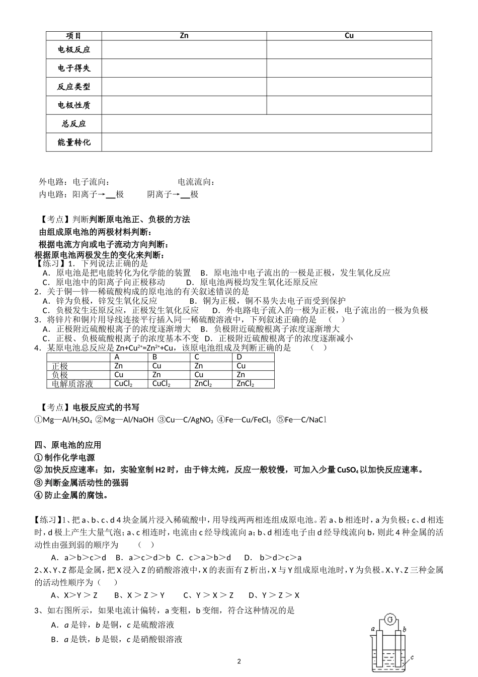 化学能与电能-专题复习_第2页