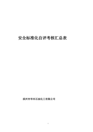 化工企业安全标准化自评报告