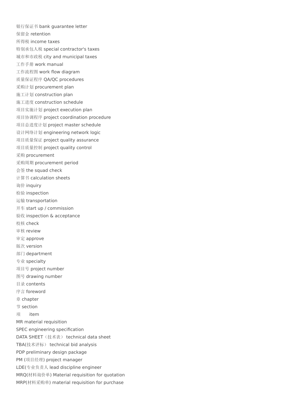 化学专业课程中英文对照+化工装置常用词汇(全)_第3页