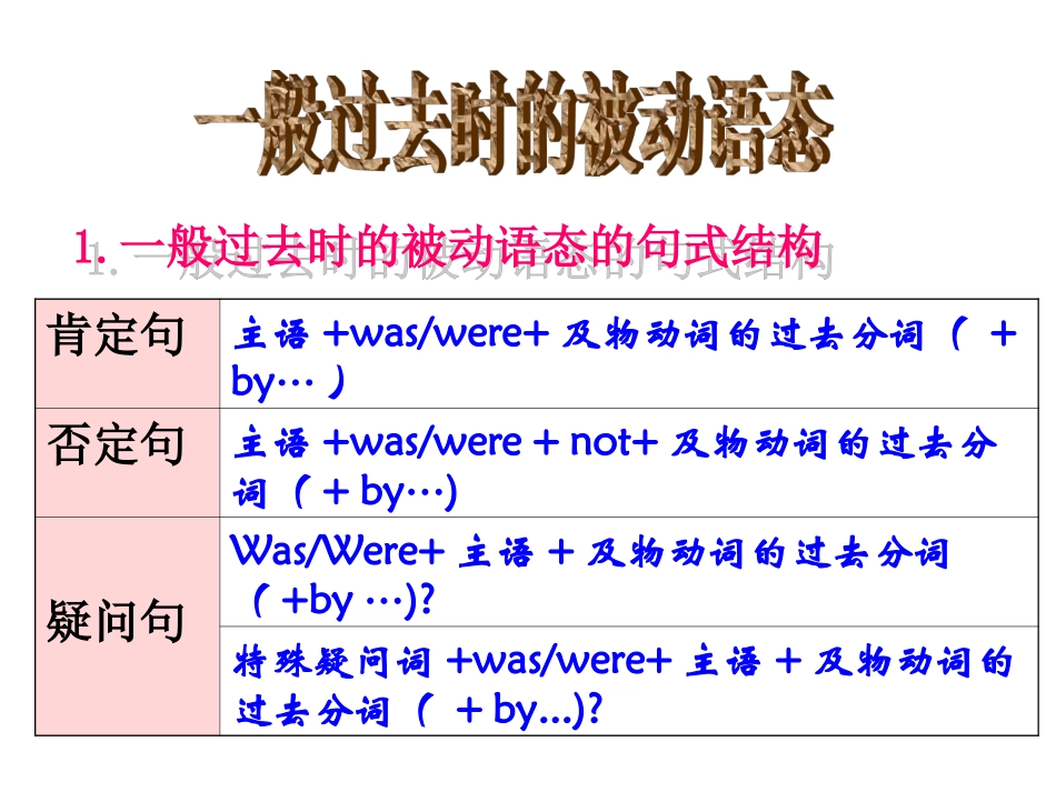 一般过去时的被动语态_第1页