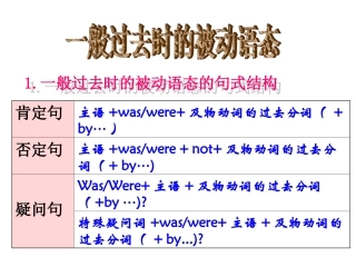 一般过去时的被动语态