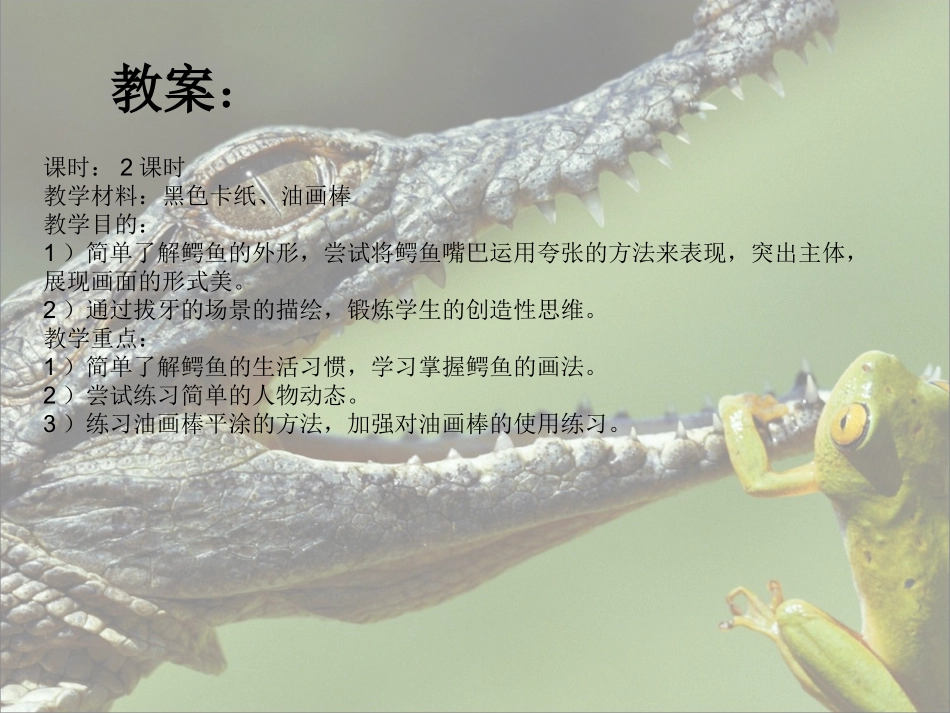 一年级下册美术课外班鳄鱼拔牙_第3页