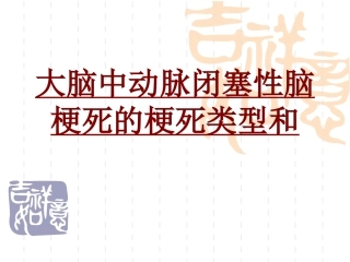 医学大脑中动脉闭塞性脑梗死的梗死类型和专题课件