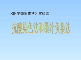 医学免疫学实验课件抗酸染色和墨汁负染实验