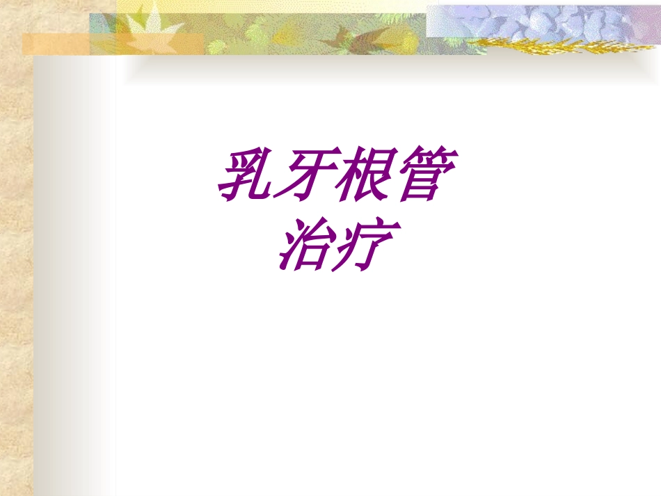 医学乳牙根管治疗培训课件_第1页
