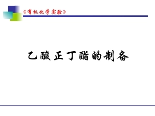 乙酸正丁酯的制备