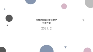 疫情防控期间复工复产工作方案三