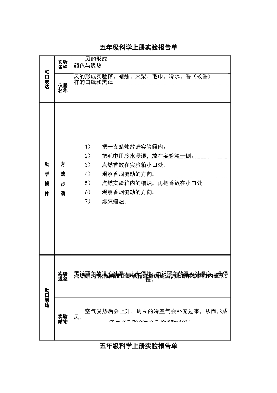 冀教版五年级科学上册实验报告单_第3页