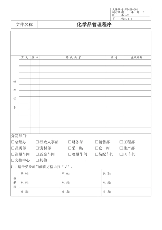 化学品管理程序