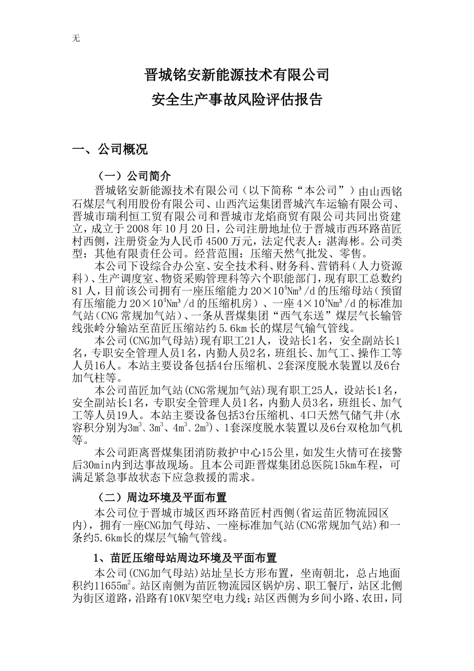 加气站风险评估报告范本_第1页