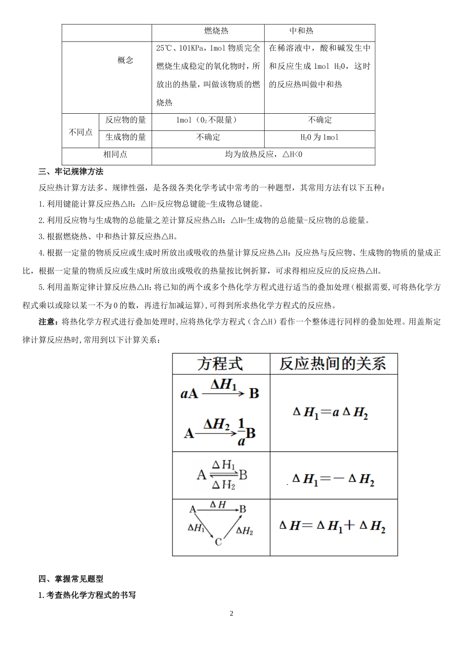 化学反应与能量专题复习_第2页