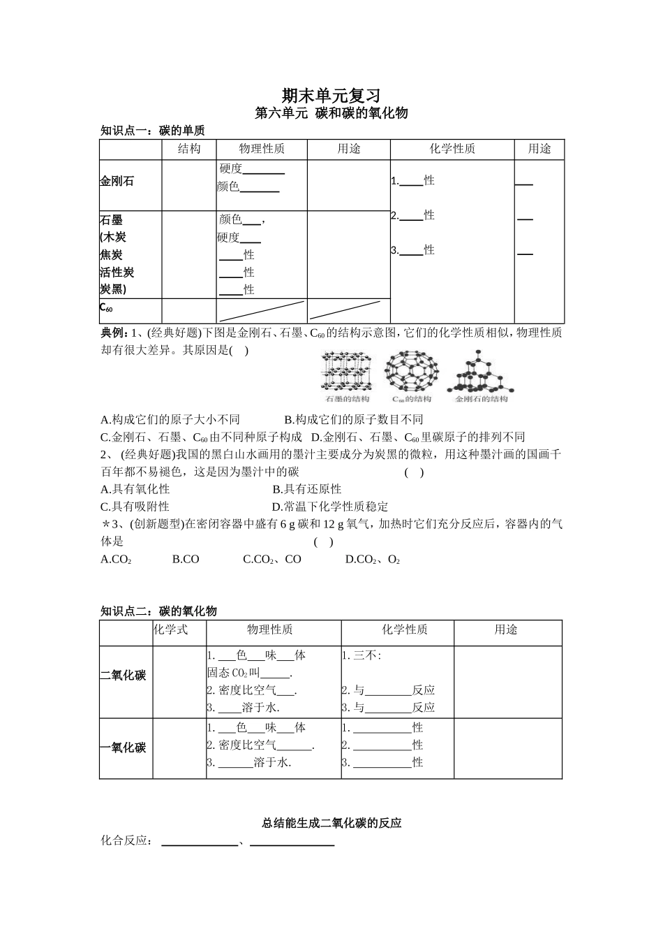 化学上学期末复习【注：苏教版的-初三上】_第1页