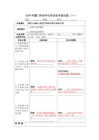 化学实验操作考查