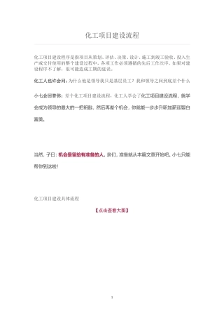 化工项目建设流程