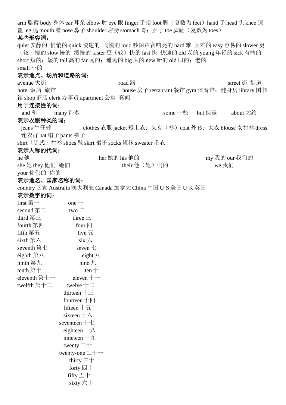 冀教版六年级英语总复习重点单词_第2页