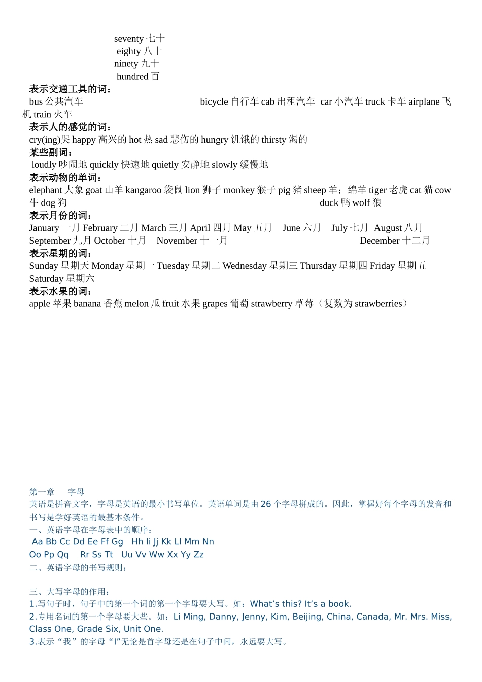 冀教版六年级英语总复习重点单词_第3页