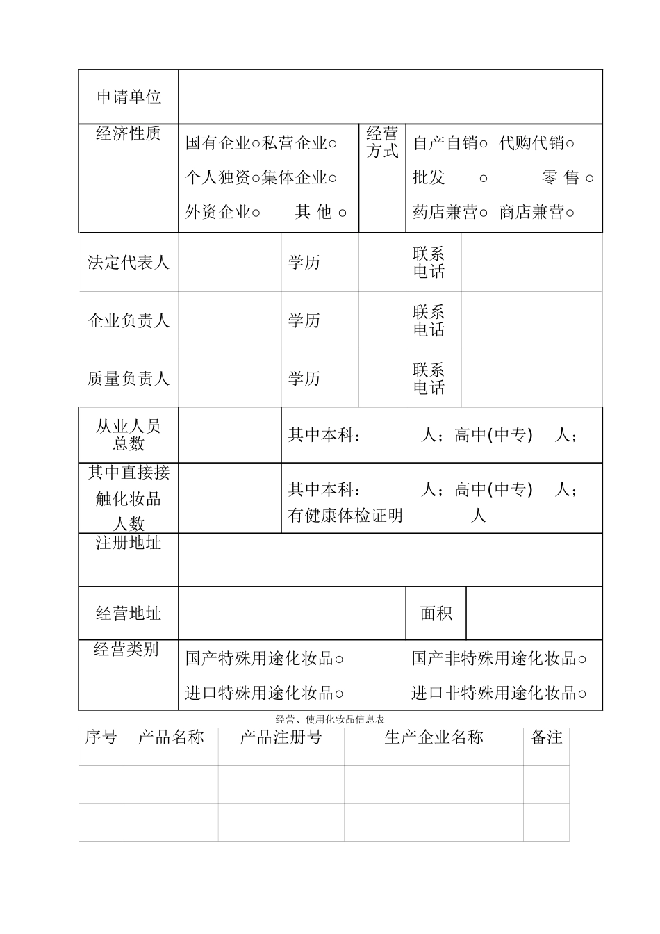 化妆品经营企业备案登记申请材料_第3页