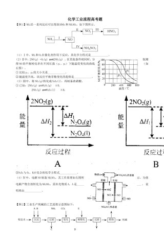 化学工业流程高考题