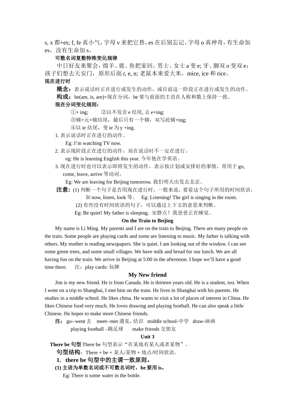 冀教版七年级英语下unit1-6语法和作文_第2页