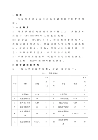 化学试剂-有效期标准