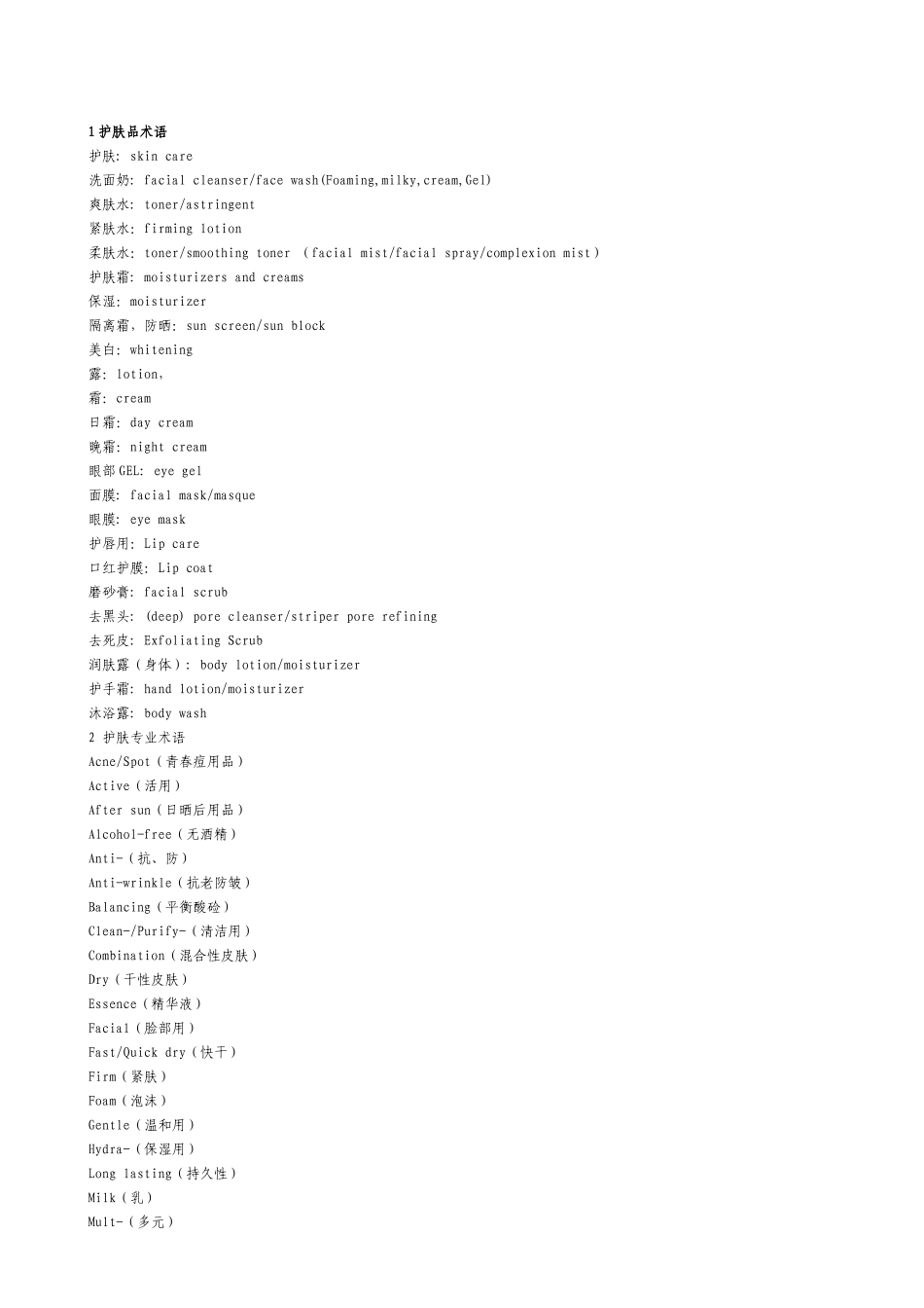 化妆品专业术语_第1页