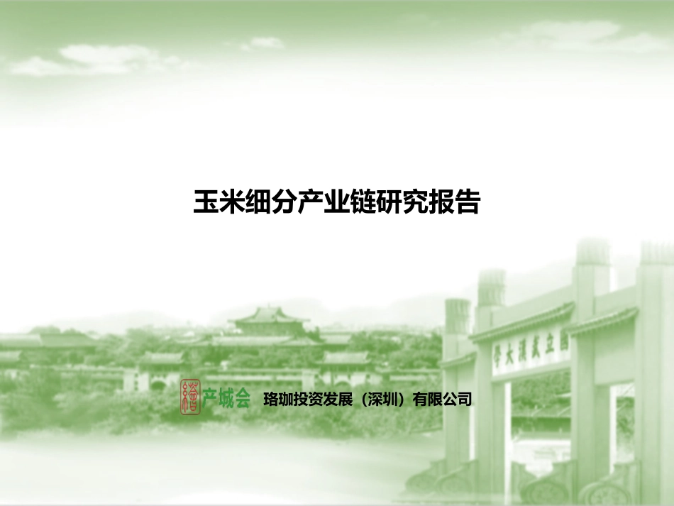 玉米细分产业链研究报告_第1页