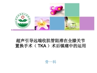远端收肌管阻滞应用于TKA术后镇痛