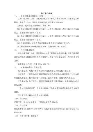 加工中心的基本操作